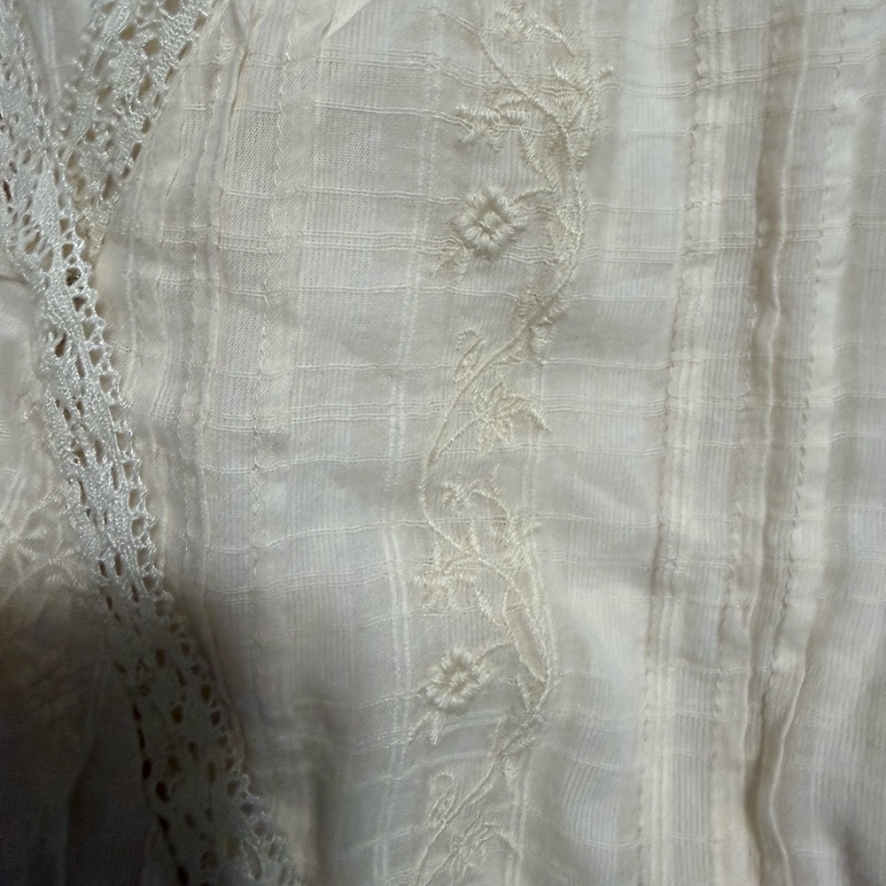 XL New w/Tags American Eagle Outfitters Cream Long Sleeve Lined Dress Lace trim - Picture 6 of 6